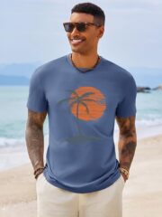 Runcati Mens Short Sleeve T-Shirts Graphic Crew Neck Casual Shirt - Image 2
