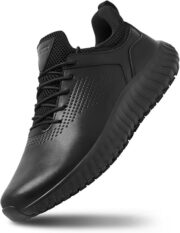 SHULOOK Men's Non Slip Work Shoes Lace Up Slip Resistant Sneakers Waterproof