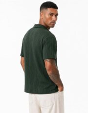 JMIERR Mens Polo Shirt Textured Knit Button Casual Short Sleeve Summer Vacation Beach Stretchy - Image 4