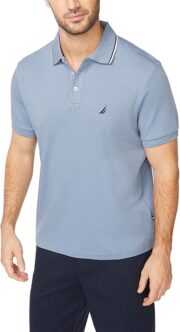 Nautica Men's Classic Fit Short Sleeve Dual Tipped Collar Polo Shirt - Image 2