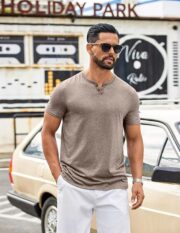 COOFANDY Men's T Shirts Short Sleeve Casual V Neck T-Shirt