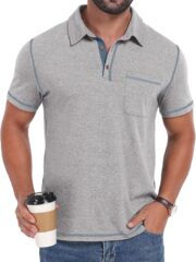 Sailwind Men's Short Sleeve Polo Shirts Casual Summer Classic Collared Golf Shirt with Pocket - Image 2