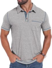 Sailwind Men's Short Sleeve Polo Shirts Casual Summer Classic Collared Golf Shirt with Pocket - Image 5