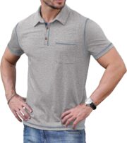 Sailwind Men's Short Sleeve Polo Shirts Casual Summer Classic Collared Golf Shirt with Pocket - Image 3