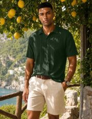 JMIERR Mens Polo Shirt Textured Knit Button Casual Short Sleeve Summer Vacation Beach Stretchy - Image 5